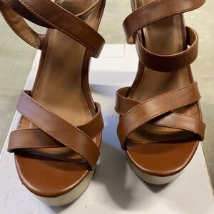 Brown Strappy Platform Sandals